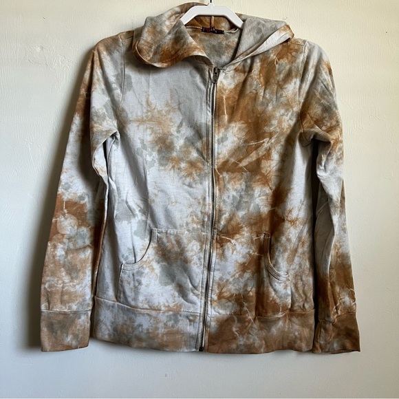 T-Party Tops - T-Party Grey and Taupe Zip-Up Long Sleeve hoodie S